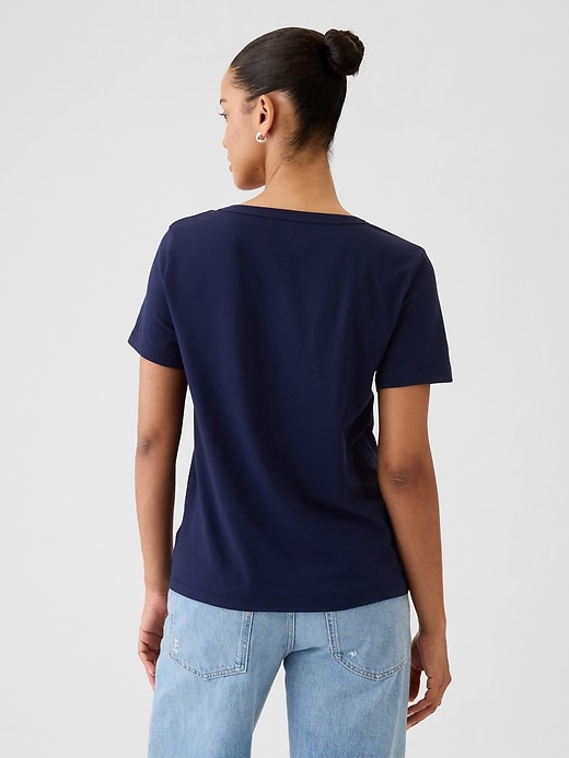 vintagesoft t-shirt aus bio-baumwolle mit v-ausschnitt