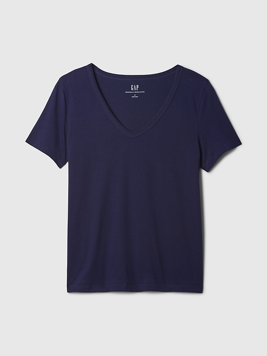 vintagesoft t-shirt aus bio-baumwolle mit v-ausschnitt