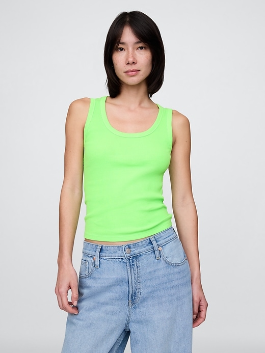 tanktop mit rippenausschnitt