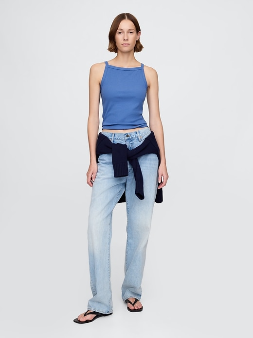 modernes tanktop mit schürzenkragen