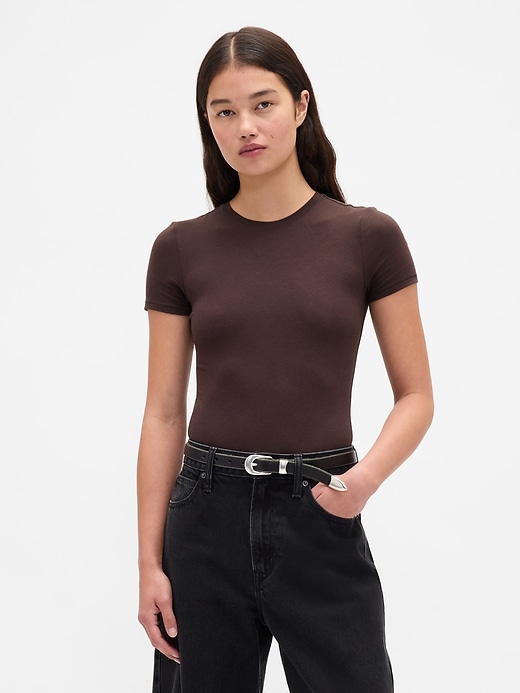 feingestrickter jersey-t-shirt-string-body