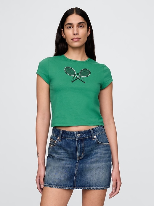 crop-t-shirt mit grafikprint