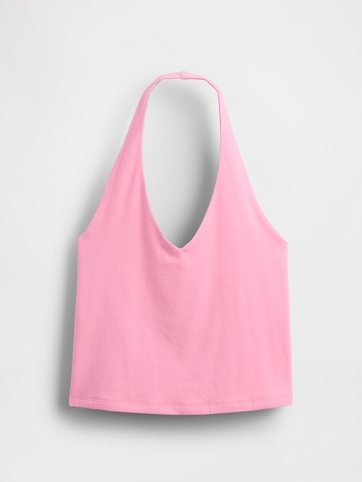enggestricktes neckholder-crop-top