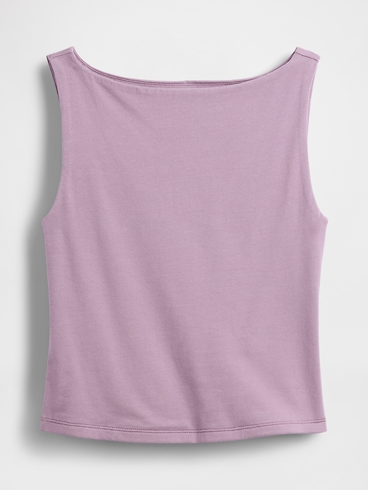 enggestricktes jersey-tanktop mit u-boot-ausschnitt