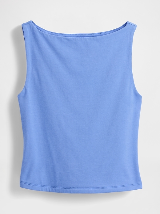 enggestricktes jersey-tanktop mit u-boot-ausschnitt