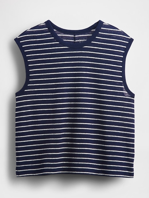 tanktop aus leinenmischgewebe mit rundhalsausschnitt
