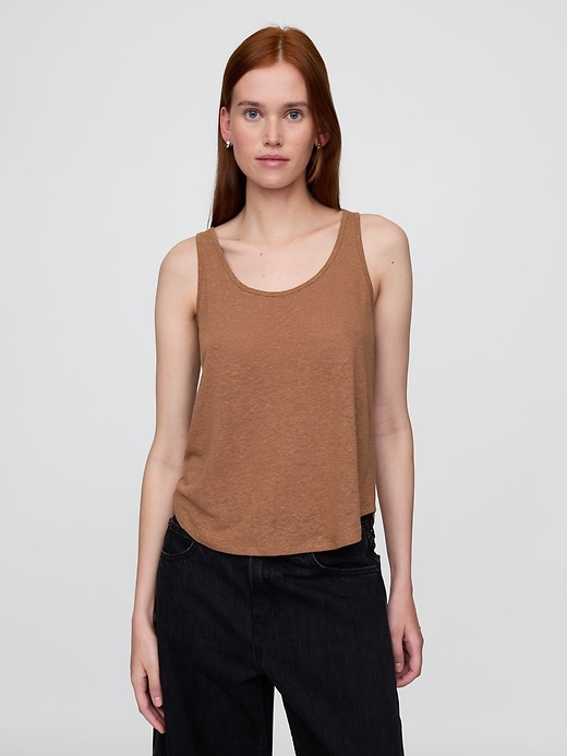 tanktop aus leinenmischung mit racerback