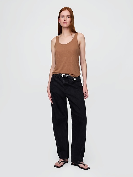 tanktop aus leinenmischung mit racerback