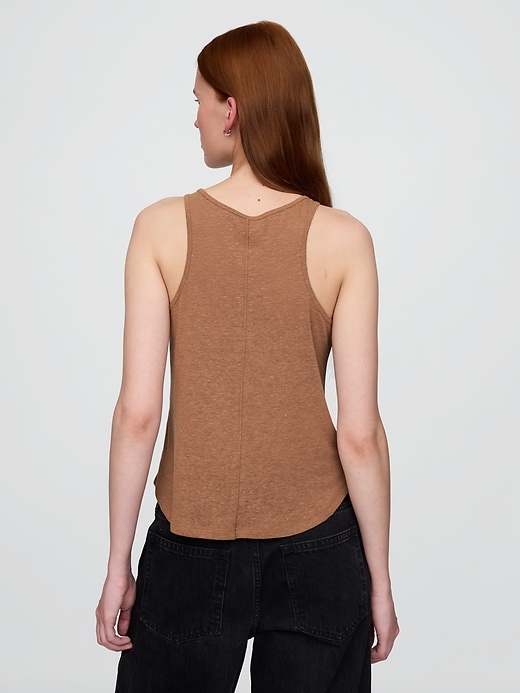 tanktop aus leinenmischung mit racerback