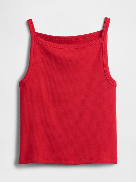 modernes bauchfreies tanktop mit schürzenkragen