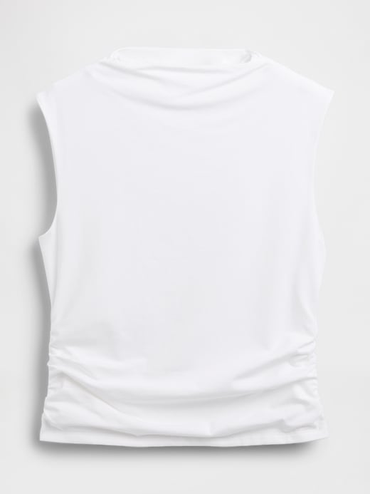modernes gerafftes crop-top mit stehkragen