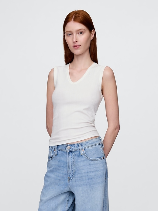 transparentes modernes rippen-tanktop