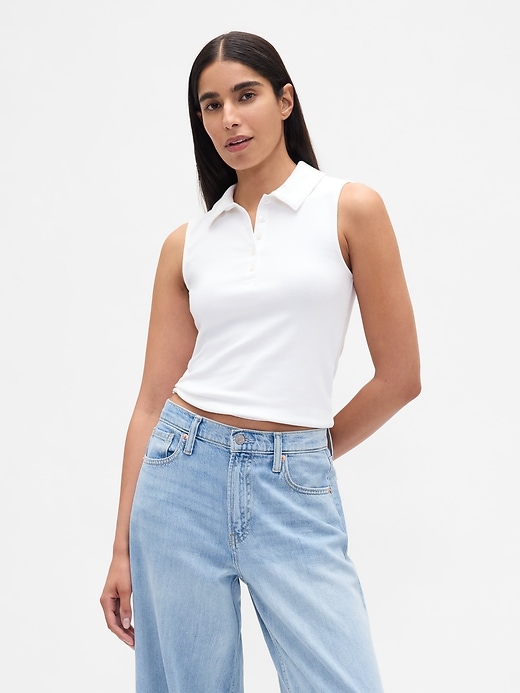 modernes polo crop tank top