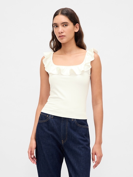 modernes rüschen-crop-top