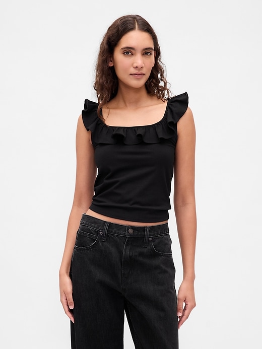 modernes rüschen-crop-top