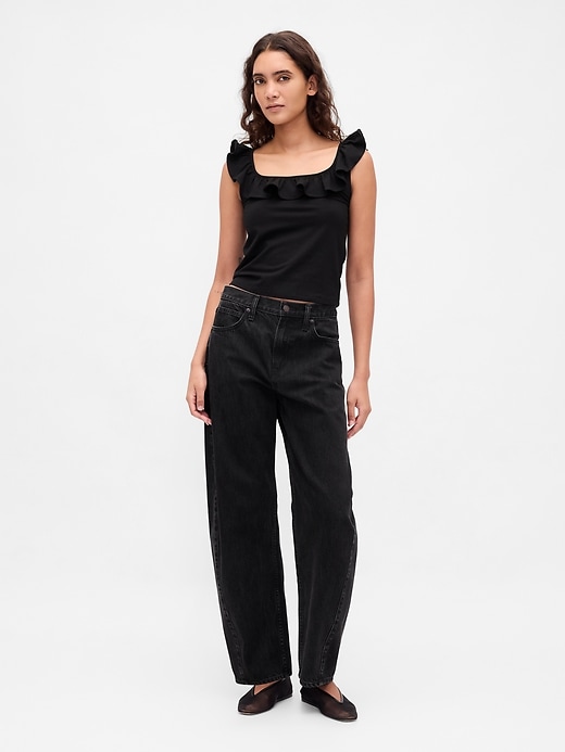 modernes rüschen-crop-top