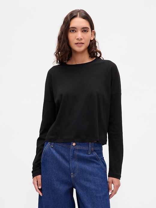 supima baumwoll-oversize-crop-t-shirt
