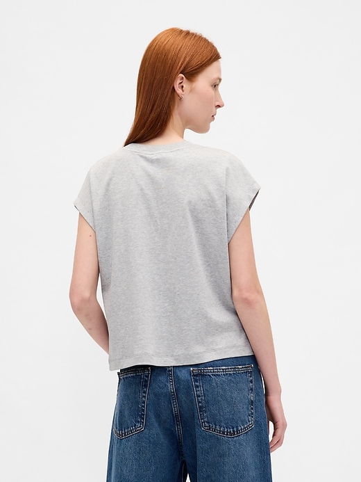 supima baumwoll-crop-t-shirt lässig geschnitten