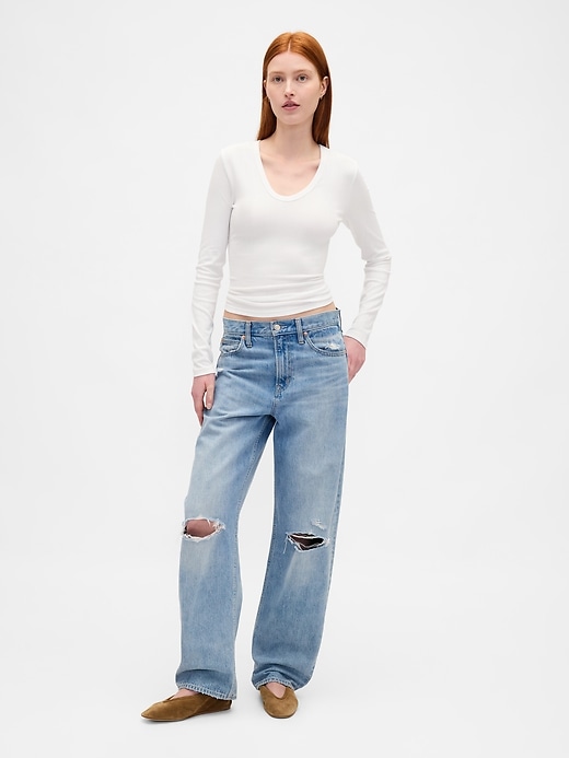 transparentes modernes rippstrick-t-shirt