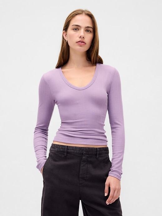 transparentes modernes rippstrick-t-shirt