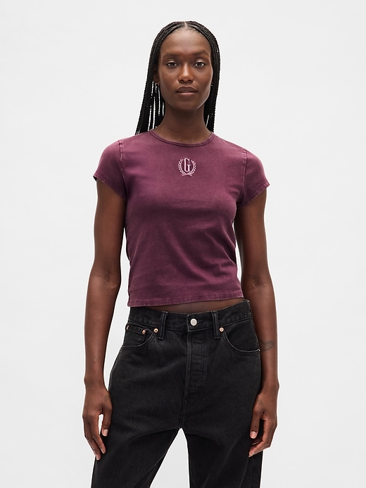 crop-top aus baumwolljersey mit logo