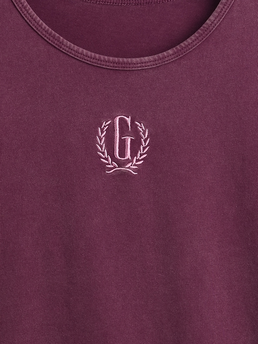 crop-top aus baumwolljersey mit logo