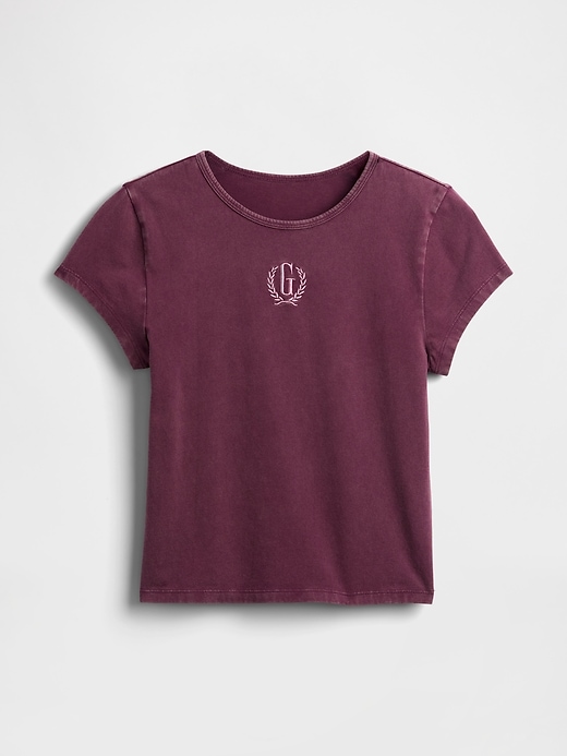 crop-top aus baumwolljersey mit logo
