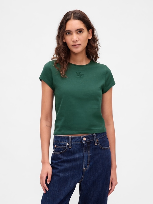 crop-top aus baumwolljersey mit logo