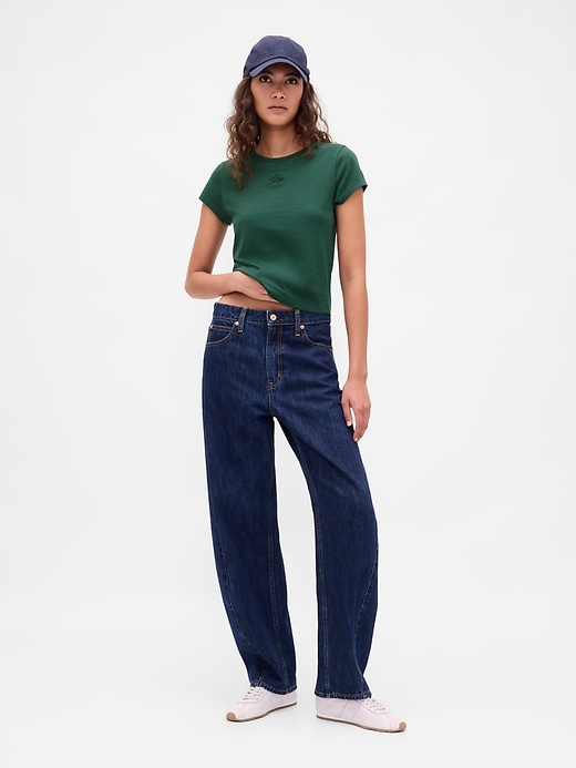 crop-top aus baumwolljersey mit logo