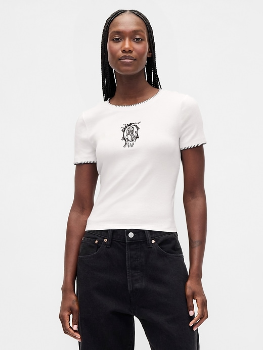 gap × disney tim burtons the nightmare before christmas modernes schrumpf-t-shirt