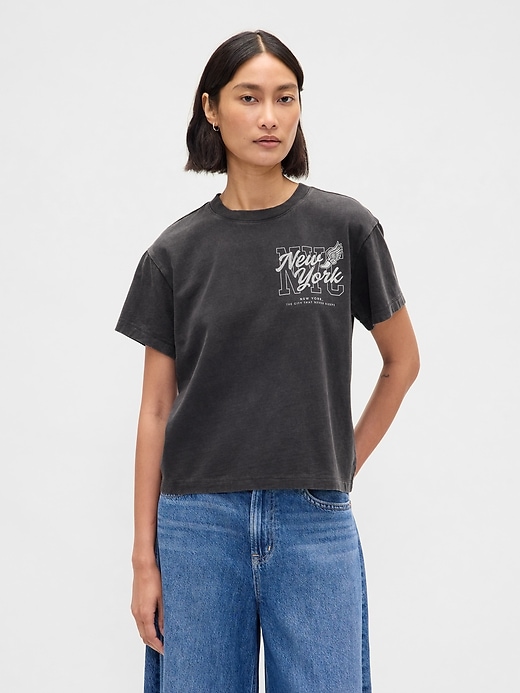lässiges nyc-grafik-t-shirt