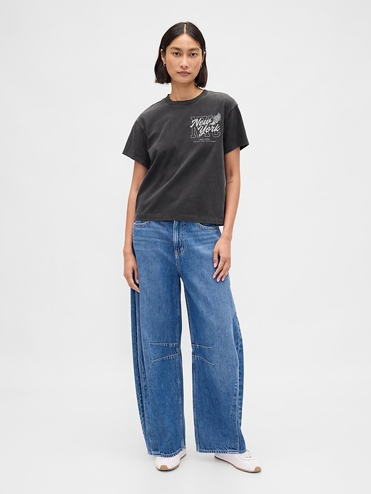 lässiges nyc-grafik-t-shirt