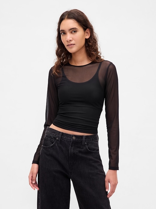 mesh crop t-shirt
