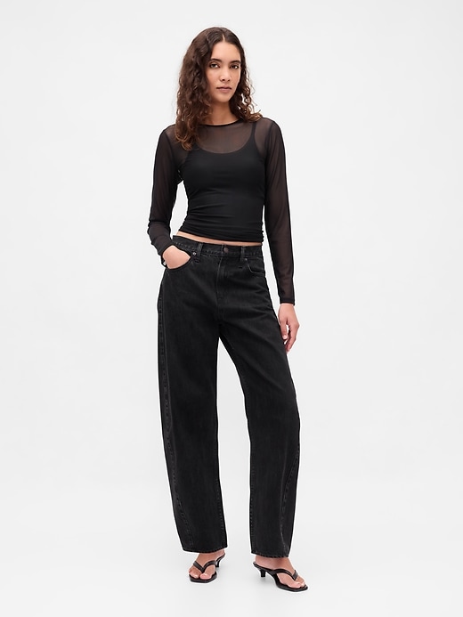 mesh crop t-shirt