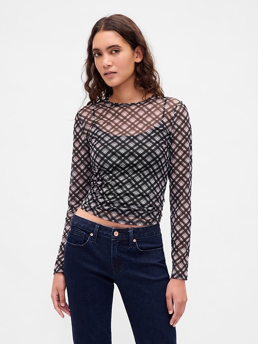 mesh crop t-shirt