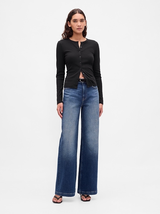 moderner rundhals-cardigan