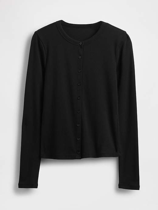 moderner rundhals-cardigan
