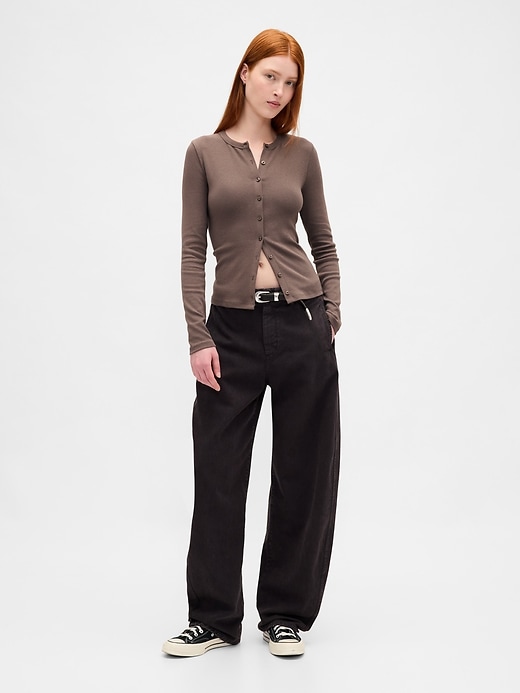 moderner rundhals-cardigan