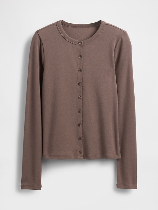 moderner rundhals-cardigan