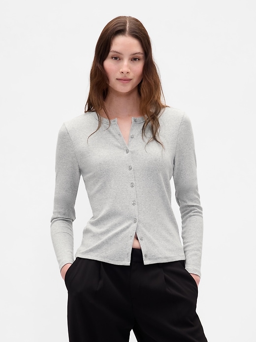 moderner rundhals-cardigan