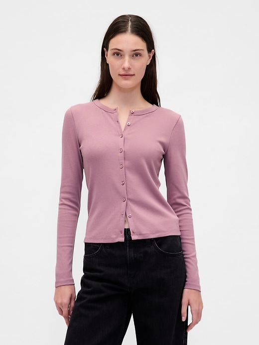 moderner rundhals-cardigan