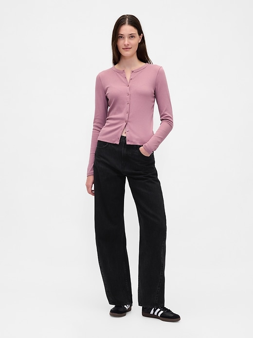 moderner rundhals-cardigan