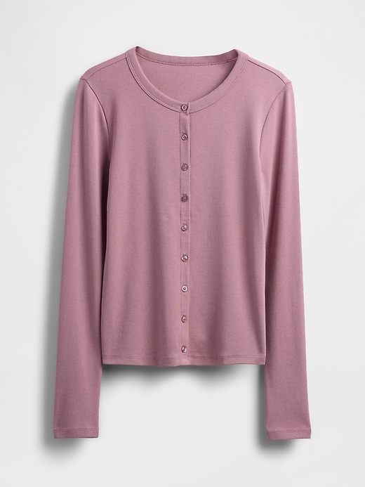 moderner rundhals-cardigan