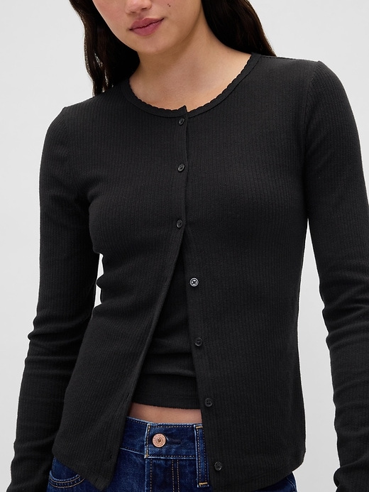 pointelle-strickjacke