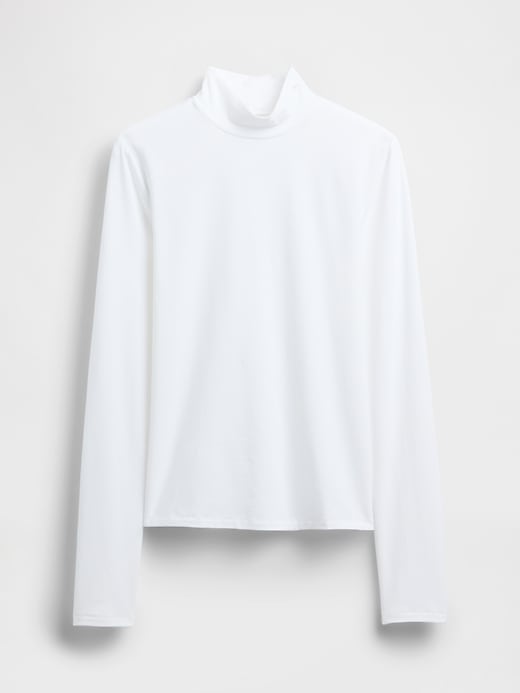 closestrick-jersey-t-shirt mit stehkragen