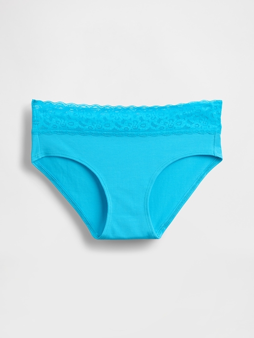 hipster aus bio-stretch-baumwolle mit spitzenbesatz