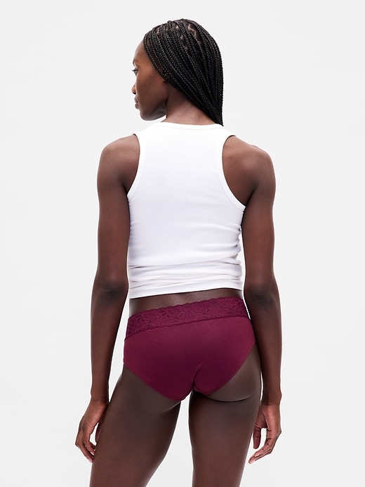 hipster aus bio-stretch-baumwolle mit spitzenbesatz