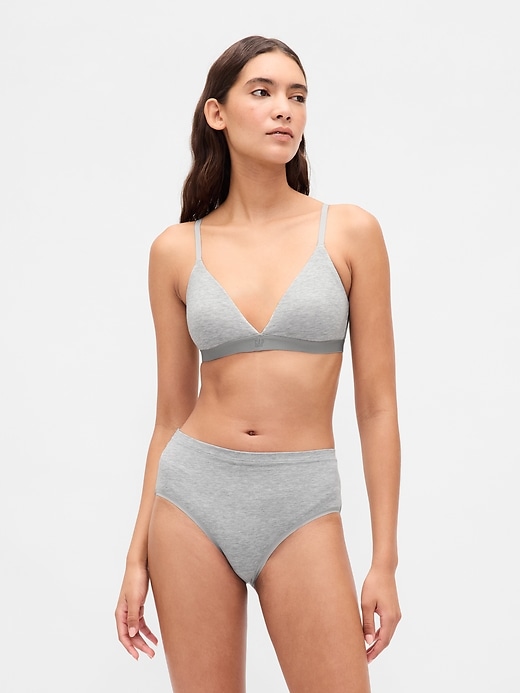 bikini mit hohem bund aus bio-stretch-baumwolle