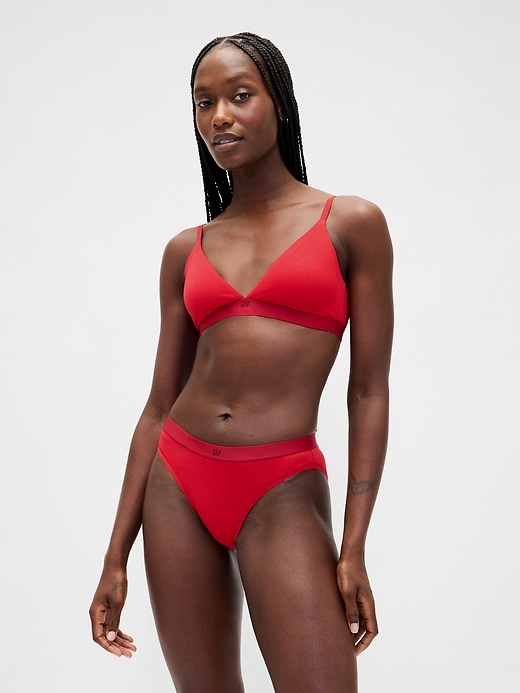 bikini aus bio-stretch-baumwolle mit logo