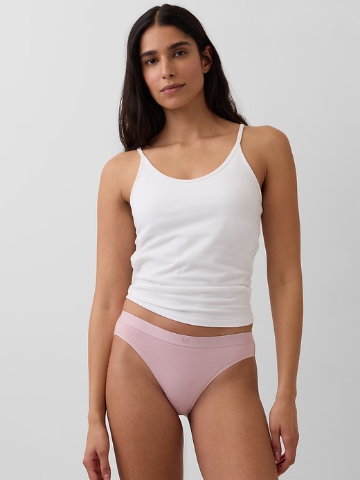 bikini aus bio-stretch-baumwolle mit logo